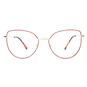 <span class=keywords><strong>Lunettes</strong></span> optiques à la mode pour <span class=keywords><strong>femmes</strong></span> avec monture large en acier inoxydable <span class=keywords><strong>de</strong></span> style oeil <span class=keywords><strong>de</strong></span> chat motif solide brillant vue latérale <span class=keywords><strong>lunettes</strong></span> colorées - Product Image 1