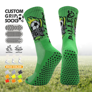 Meia de Futebol Personalizada com Logo, Respirável, Antiderrapante, Meia de Futebol com <span class=keywords><strong>Grip</strong></span> Personalizado - Product Image 1
