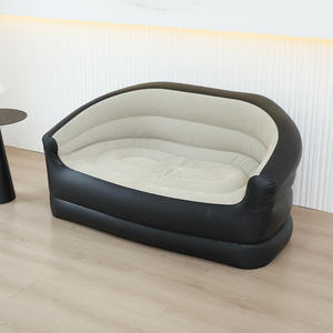 フットポンプ付き インフレータブル ダブルソファ New フロッキング加工 PVC製 ダブルサイズ エアソファ アウトドア レイジーソファ - Product Image 4