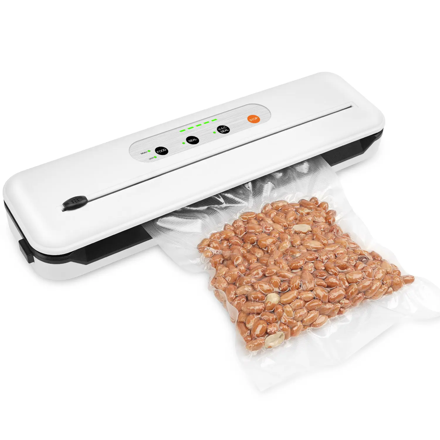 Vacuum sealing machine with LED indicator light NTC overheat protection and detachable power cord for easy storage