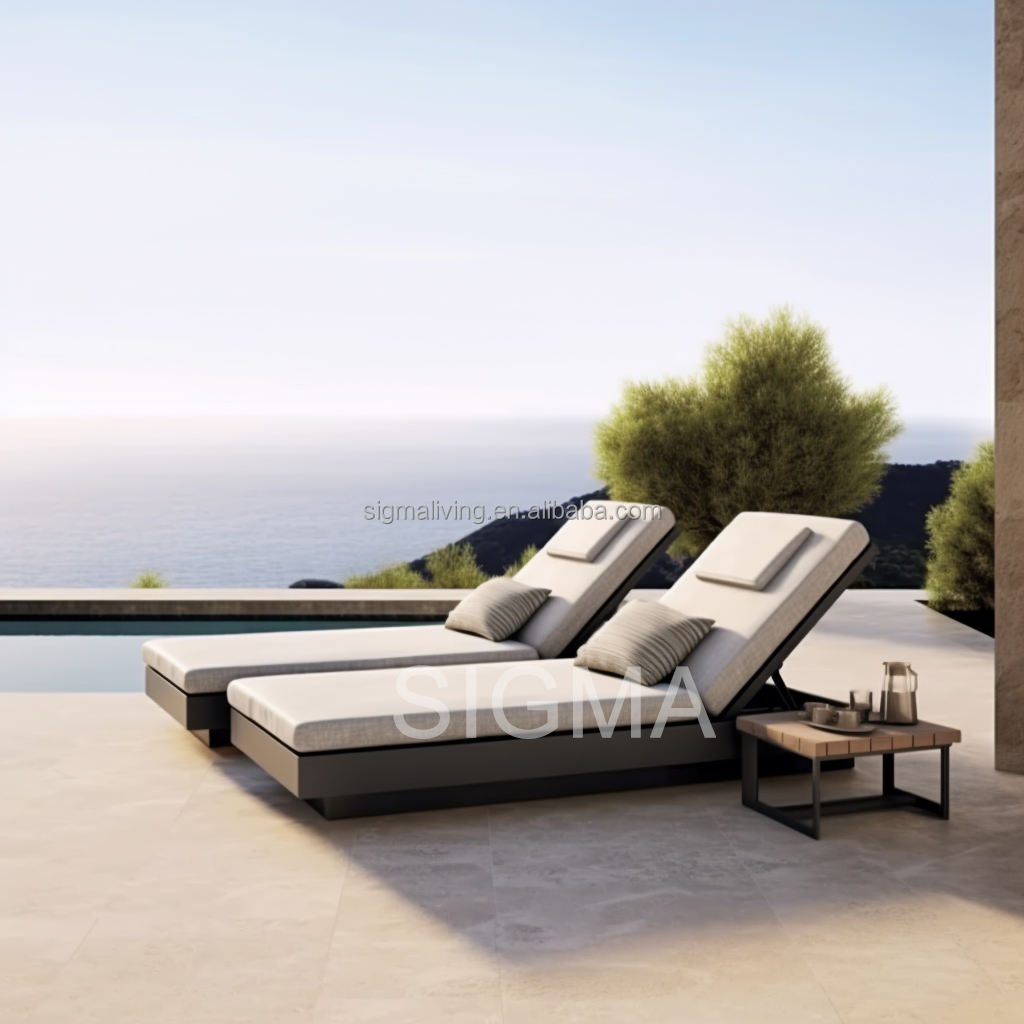 Garden set patio chaise lounge metal aluminum outdoor lounger sunbed