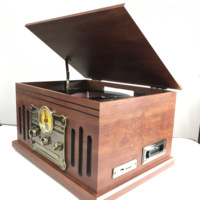 Vintage Design 6 en 1 tourne-disque audio et platine vinyle LP & Gramophone avec PC Link/3 vitesses LP
