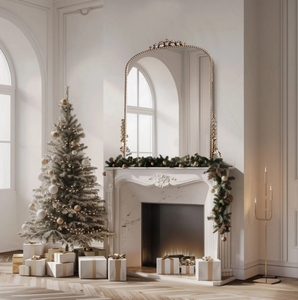 Miroir de dressing rétro européen de luxe classique antique pour chambre à coucher, salon, porche, <span class=keywords><strong>cheminée</strong></span>, miroir de décoration murale de couloir - Product Image 3