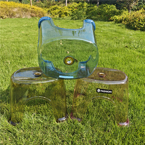 Transparent <b>Plastic</b> <b>Stool</b> For Children Stackable Non Slip Home Bathroom Use Small Crystal Seat Rectangular Shape - Product Image 4