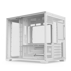 เคสคอมพิวเตอร์ทรงกว้าง กล่องเกมมิ่ง RGB สำหรับชิ้นส่วนคอมพิวเตอร์ ขนาด Mid ATX พร้อมกระจกนิรภัย ตัวเครื่องกว้างและมีแถบไฟ - Product Image 6