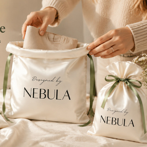 Sac à cordon personnalisé avec logo, pochette cadeau en satin, sac anti-poussière avec ruban pour vêtements, perruques et extensions capillaires - Product Image 2