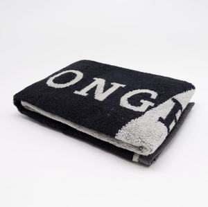 <span class=keywords><strong>Serviette</strong></span> de sport de qualité supérieure en tissu éponge teint en fil Jacquard <span class=keywords><strong>Serviette</strong></span> de sport en coton noir avec logo personnalisé - Product Image 3