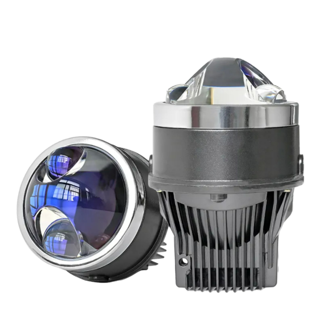 A Pair 45w 3 Inch Tri-Color LED Fog Lamp  for Universal Bracket 3000K 5800K Double Direct-beam Automotive LED Lens Lamp