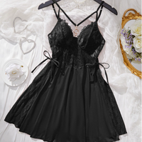 Promotion Été 2026 Ensemble de Lingerie de Mariée de Luxe Sexy en Dentelle Transparente et Soie de Lait Dobby 3 Pièces : Robe Longue à Manches Longues, Robe Nuisette et Chemise de Nuit