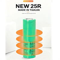 Batería Líquida de Alta Potencia INR18650-25R, Descarga Continua de 20A, 2500mAh, 3.7V-4.2V, 800 Ciclos, Cátodo LiNiMnCoO2, -20~60C