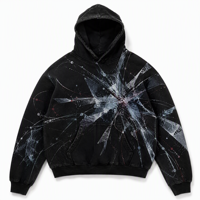 Sweat à capuche Original pour Nomad Abstract Map, noir, style streetwear printanier, pour la vente en gros et la personnalisation ODM