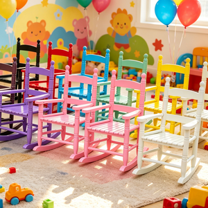 Fauteuil à bascule en bois pour <span class=keywords><strong>enfant</strong></span>, design moderne, en peuplier, pour extérieur, jardin, chambre, salle de jeux, écologique et mignon - Product Image 2
