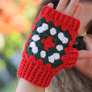 Mitaines Rétro en Crochet Carrées pour Homme et <span class=keywords><strong>Femme</strong></span>, Gants Tricotés à la Main, Gants d'Automne et d'Hiver Faits à la Main, Unisexe - Product Image 5