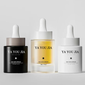 Tùy chỉnh <span class=keywords><strong>30ml</strong></span> 50ml Frosted <span class=keywords><strong>Fancy</strong></span> <span class=keywords><strong>Glass</strong></span> <span class=keywords><strong>dropper</strong></span> chai tròn phẳng hình dạng trong Matte trắng và đen cho sản phẩm chăm sóc da - Product Image 1