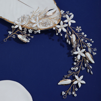 Perle Fleur Casque Strass Vintage À La Main Coiffes De Mariée