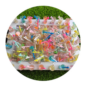 Bouteille de boisson lumineuse 3D, gobelets à fruits transparents avec paille, jouets miniatures pour maison de poupée, jouets qui brillent dans le noir, cadeaux pour enfants - Product Image 3