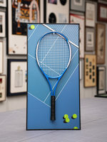 Marco de Fotos Personalizado Ludaye Hecho a Mano con Forma de Raqueta de Tenis de Madera Maciza, Impresión UV, Diseño Rectangular, Regalo de Wimbledon para Sala de Estar