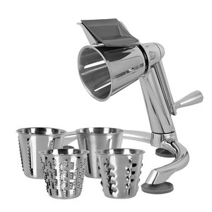 Outils de cuisine multifonctionnels 5 en 1 Râpe à <span class=keywords><strong>fruits</strong></span> en acier inoxydable Trancheuse Déchiqueteuse Coupe-<span class=keywords><strong>légumes</strong></span> rotative avec ventouses - Product Image 6