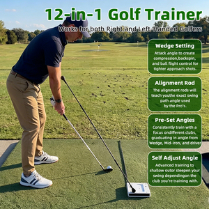 Entrenador <span class=keywords><strong>de</strong></span> Swing <span class=keywords><strong>de</strong></span> <span class=keywords><strong>Golf</strong></span>, Ayuda Deportiva con 12 Posiciones Ajustables para Palos, Herramienta <span class=keywords><strong>de</strong></span> Golpeo Guiado, Varillas <span class=keywords><strong>de</strong></span> Alineación, Acero Inoxidable Ambidiestro - Product Image 4