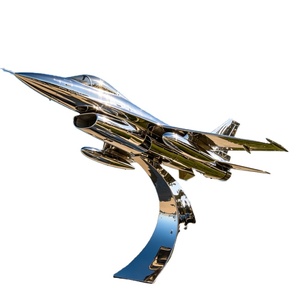 Luxury Custom Stainless Steel Sculpture <b>Outdoor</b> <b>Garden</b> Hand-Polished Flat Metal Statue <b>Mirror</b> Aircraft Statue Craft Factory Made - Product Image 1