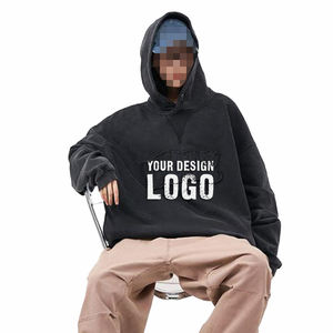 Autumn Winter Cotton No Drawstring Oversized Men's <b>Hoodie</b> Fashion Casual Heavyweight Drop Shoulder Pullover Mens Hoodies - Product Image 6
