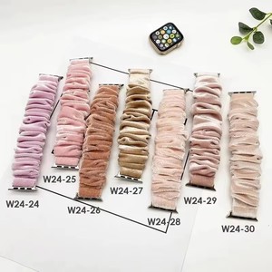 Bracelet élastique Scrunchie pour <span class=keywords><strong>Apple</strong></span> <span class=keywords><strong>Watch</strong></span>, bracelet de 20 <span class=keywords><strong>mm</strong></span> pour Samsung Galaxy Watch5 40 <span class=keywords><strong>mm</strong></span> 44 <span class=keywords><strong>mm</strong></span>, bracelet en velours doux Solo Loop - Product Image 5