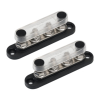 Barre omnibus 4 voies M8, bloc de distribution d'alimentation 150A, barre omnibus en cuivre nickelé avec couvercle pour câblage solaire de voiture et camping-car