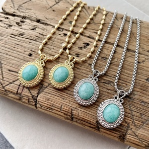 <span class=keywords><strong>BD</strong></span>- B4946 collier amazonite promotionnel de haute qualité colliers de mode nouveau collier en or et en argent pour hommes - Product Image 2
