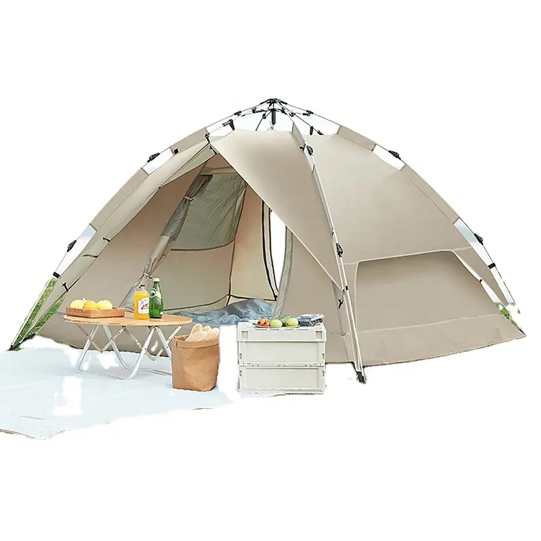 220 × 200 × 145 cm Pop-Up-Zelt für Paare und Familien wasserdicht für 3-4 Personen automatisch isoliertes schwerlast-Biflächendes Freiluft-Campingzelt