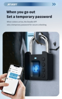 Nouvelle Arrivée Jinjian - Cadenas Intelligent à Empreinte Digitale et Mot de Passe Cloud TTLock, Étanche IP67 en Alliage de Zinc pour Portes en Bois/Aluminium