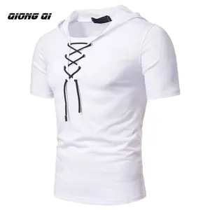 2024 Men's Summer Fashion Slim Casual Hip Hop Hooded Short Sleeve Top For Men