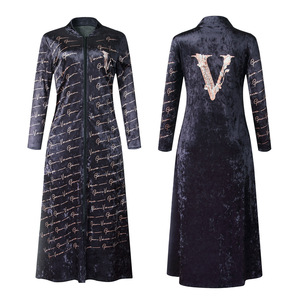 African Velvet Long <strong>Dress</strong> Fashion Lady Warm <strong>Coat</strong> - Product Image 4
