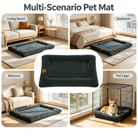 Lit pour animaux de compagnie moderne en peluche côtelée de luxe, plusieurs tailles S-XL, durable, lavable, antidérapant, housse amovible, pour chiens et chats de petite, moyenne et grande taille, usage intérieur