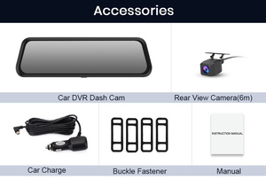 กล้องติดรถยนต์รุ่นใหม่ Hisilicon Ultra HD 2K 2560*1440P กล้องบันทึกการขับขี่ DVR หน้าจอ 10 นิ้ว IPS 1080P กล้องมองหลังแบบกระจกมองหลัง - Product Image 6
