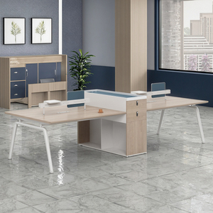 Tutto-vendita formato su misura moderno in legno casa <span class=keywords><strong>ufficio</strong></span> 4 persone posti multifunzione personale scrivania con cassetto - Product Image 3