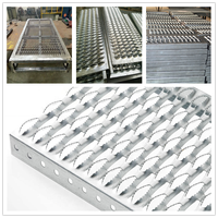 Plateau antidérapant en acier inoxydable à dents de crocodile, galvanisé, pour plateforme d'inspection, marche d'escalier, marchepied antidérapant