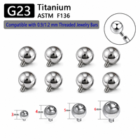 Embouts de remplacement en titane ASTM F136 G23 à filetage interne, avec pointe conique à bille, pour bijoux de piercing labret, accessoires pour corps, oreille, lèvre