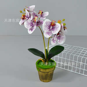 Orchidée Phalaenopsis artificielle, bonsaï, 40 cm, plante en soie, décoration d'intérieur, accessoires de mariage, rose, blanc, champagne, violet - Product Image 3
