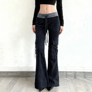 กางเกงคาร์โก้เอวต่ำทรงตรง แต่งผ้าแบบแพทช์เวิร์ค สไตล์วินเทจ สตรีทแวร์ สำหรับทำงาน ระบายอากาศได้ดี เป็นมิตรกับสิ่งแวดล้อม สีพื้น ขายส่งจากโรงงาน ราคาพิเศษ - Product Image 4