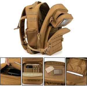 Bolsa Táctica Pequeña para Hombre, Mochila Molle con Soporte para Botella, Parche con Logotipo Personalizado, Senderismo, Gimnasio, Fitness, Exterior, 25L - Product Image 4