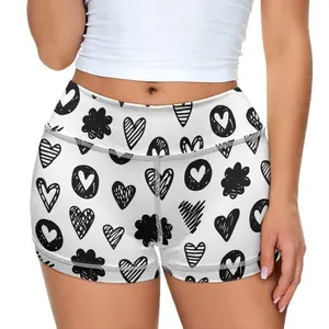 Großhandel individuelle Damen-Yoga-Shorts Druck auf Anfrage Liebesdruck gestrickt Damen-Sweatpants Großhandel Sublimation Lady sexy Sporthosen