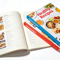 Cetak Buku Resep Makanan/ Buku Masakan/ Menu Restoran dengan Sampul Keras Warna Kustom Pabrik, Kertas Offset, dan Laminasi Film