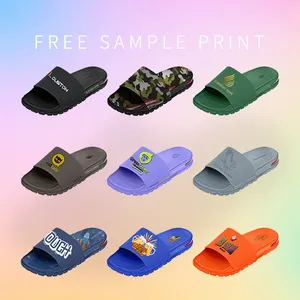 Sandálias personalizadas de calçados, chinelos de marca de alta qualidade de borracha personalizada para praia, logotipo personalizado