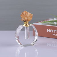 Bouteille de parfum personnalisée ronde K9, cristal naturel, pierre d'agate, huile de cristal, cadeau