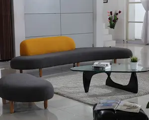 Sofá de estilo nórdico, mueble moderno para sala de estar, vestíbulo, curvado simple, área de relax