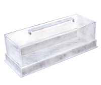 Boîte à gâteau personnalisée en acrylique marbré avec poignée, présentoir de rangement transparent en acrylique pour desserts, idéal pour table de fête, maison, vente directe usine