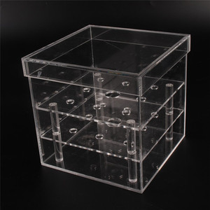Bán buôn 16 hoa hồng trong suốt plexiglass Hộp Hoa tùy chỉnh rõ ràng Acrylic quà tặng hoa hồng hộp nhà sản xuất - Product Image 3