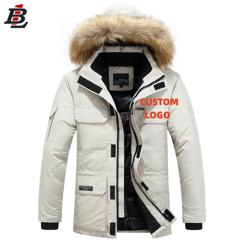Winter CANADA Jackets Men Fur Warm Thick Cotton Multi-pocket Parkas Mens Casual Fashion Warm Coats Plus Size 5XL 6XL Overcoat