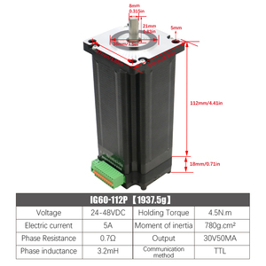 5A 1.8/2.6/3.<span class=keywords><strong>5</strong></span>/4.5nm ig60 vòng khép kín Tích hợp động Cơ Bước Nema 24 - Product Image 6