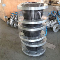 Raccords de tuyauterie en caoutchouc flexible à double sphère à bride ondulée en acier inoxydable forgé fournis par l'usine